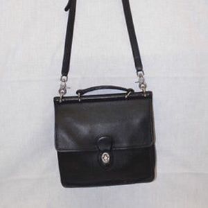 COACH Black Leather WILLIS Crossbody Purse  #9927